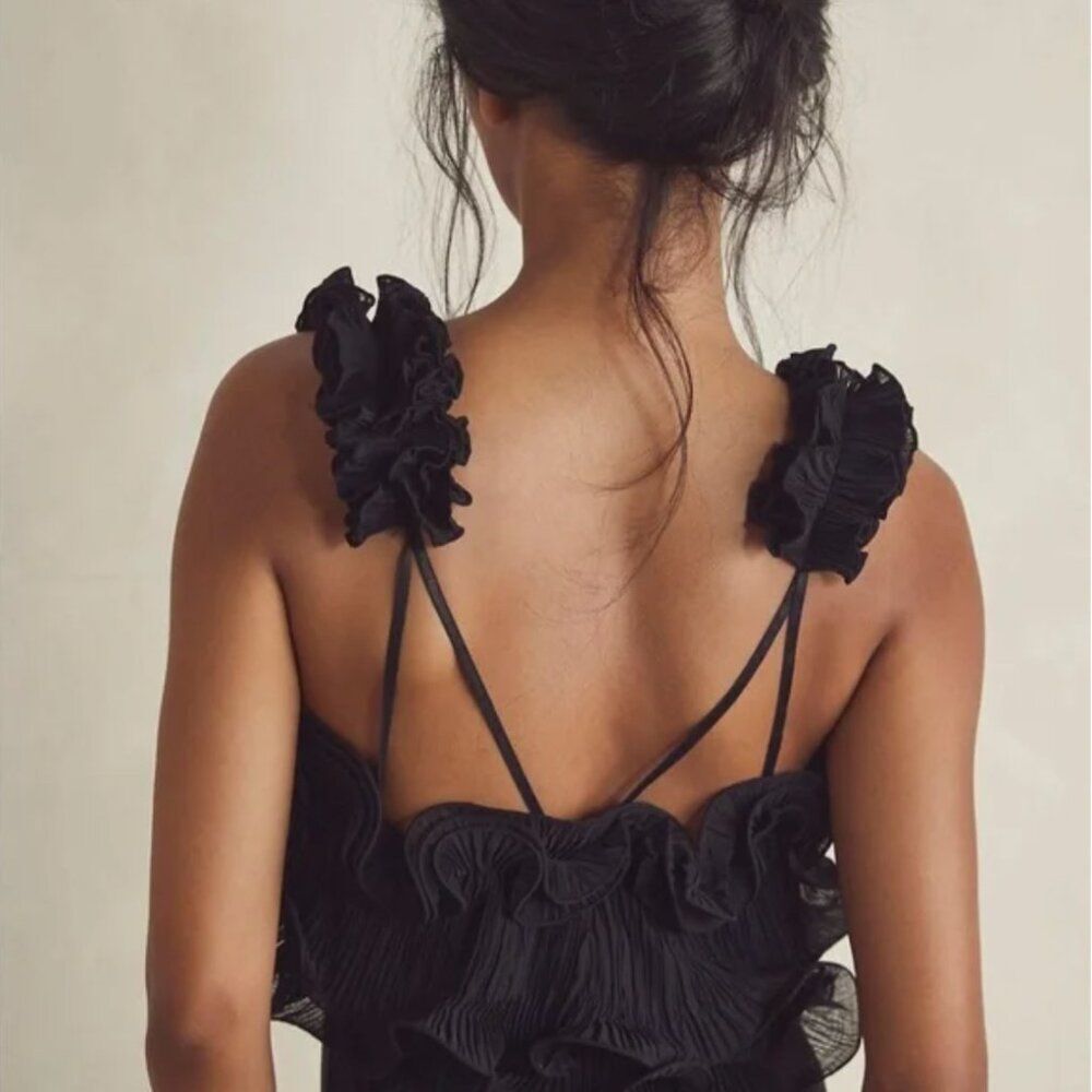 JOIE Ruffle Strappy Black Bodysuit - Picture 2 of 6